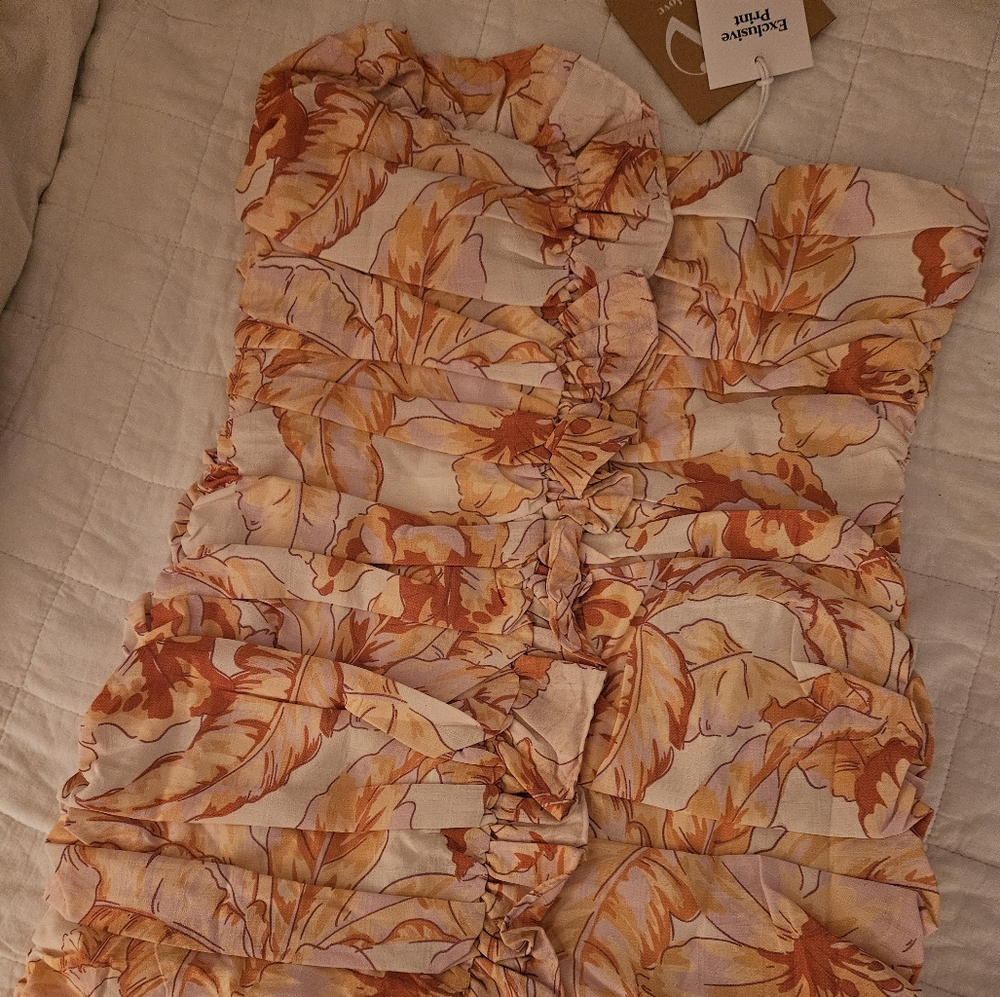 Strapless mini dress